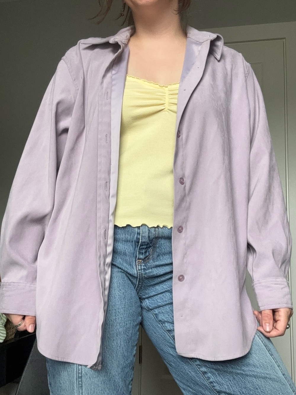 bill blass Lavender Button-Up Lightweight women's Shirt Jacket
